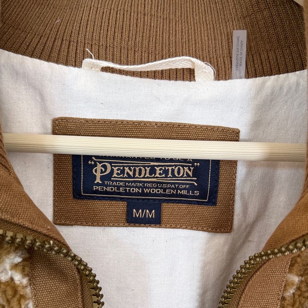 Pendleton Tan and Cream Geometric Pattern Jacket - image 2